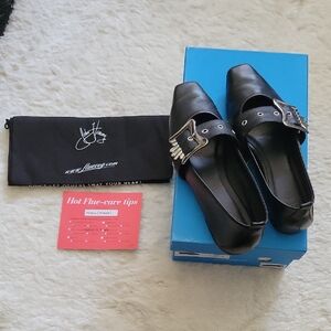John Fluevog Voggettes Misty Mary Jane Black Flats W6.5